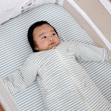 Fitted Bassinet Sheet - Dusk Blue Stripe