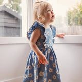 Floral Print Chambray Dress - Chambray