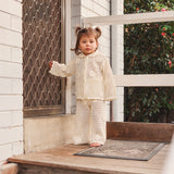 Knit Crochet Daisy Flare Pant - Vanilla