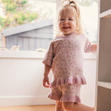 Jacquard Knit Frill Tee - Frangipani