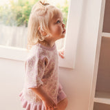 Jacquard Knit Frill Tee - Frangipani