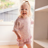 Jacquard Knit Frill Tee - Frangipani