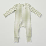 Light Zippee Baby Romper 0.2 TOG - Gumleaf Gingham