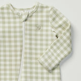 Light Zippee Baby Romper 0.2 TOG - Gumleaf Gingham