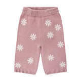 Embroidered Knit Flare Pant - Wood Rose