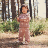 Embroidered Knit Flare Pant - Wood Rose