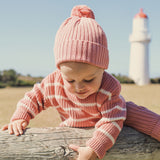 Chunky Rib Knit Beanie - Cameo