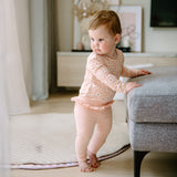 Frill Rib Legging - Pink Clay