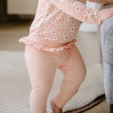 Frill Rib Legging - Pink Clay
