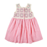 Crochet Woven Dress - Strawberry