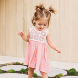 Crochet Woven Dress - Strawberry