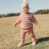 Chunky Rib Knit Jumper - Cameo Stripe