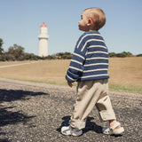 Chunky Rib Knit Jumper - Navy Stripe