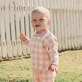 Jacquard Knit Jumper - Pearl Gingham