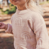Rainbow Decorative Knit Jumper - Pearl Rainbow