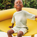 Slouchy Rib Knit Romper - Forest Sage