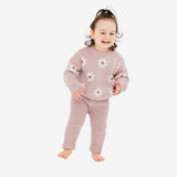 Chunky Rib Knit Pant - Dusty Lilac