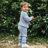 Organic Chunky Rib Knit Pant - Sky Blue