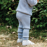 Organic Chunky Rib Knit Pant - Sky Blue