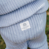 Organic Chunky Rib Knit Pant - Sky Blue