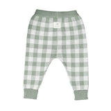 Jacquard Knit Pant - Sage Gingham