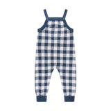 Jacquard Knit Overall - Navy Gingham