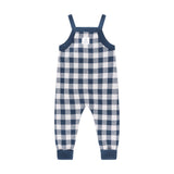 Jacquard Knit Overall - Navy Gingham