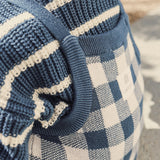 Jacquard Knit Overall - Navy Gingham