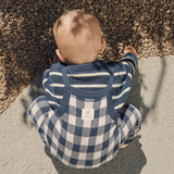 Jacquard Knit Overall - Navy Gingham