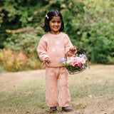 Embroidered Knit Flare Pant - Pearl