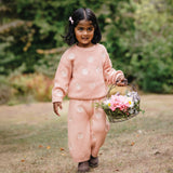 Embroidered Knit Flare Pant - Pearl