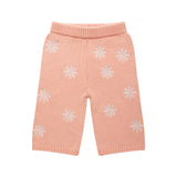 Embroidered Knit Flare Pant - Pearl
