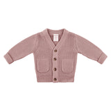 Chunky Knit Cardigan - Dusty Lilac
