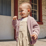 Chunky Knit Cardigan - Dusty Lilac