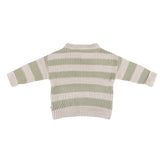 Textured Knit Jumper - Light Sage Stripe