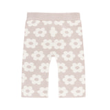 Jacquard Knit Flare Pants - Neutral Flower