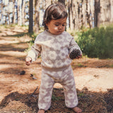 Jacquard Knit Flare Pants - Neutral Flower