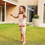 Jacquard Frill Sleeveless Top - Hibiscus