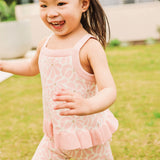 Jacquard Frill Sleeveless Top - Hibiscus