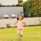 Jacquard Frill Sleeveless Top - Hibiscus