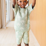 Jacquard Knit Bike Short - Sage