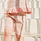 Jacquard Knit Scallop Bike Short - Hibiscus