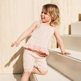 Jacquard Knit Scallop Bike Short - Hibiscus