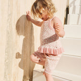 Jacquard Knit Scallop Bike Short - Hibiscus