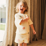 Beach Motif Knitted Tee - Coconut