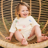 Beach Motif Knitted Tee - Coconut