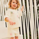 Beach Motif Knitted Tee - Coconut