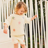 Beach Motif Knitted Tee - Coconut