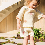 Beach Motif Knitted Tee - Coconut