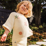 Beach Motif Knitted Tee - Coconut